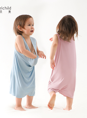 妙贝亲宝宝夏季背心睡衣儿童连体睡衣冰丝睡袍空调婴儿连体衣睡裙