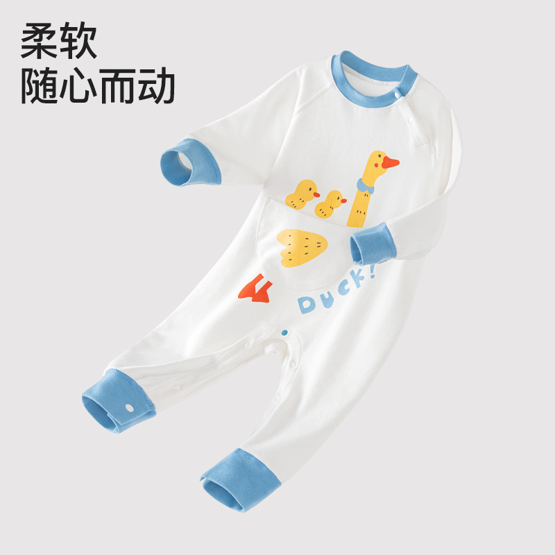 CHILDRENS ONE-PIECE PAJAMAS SPRING AND AUTUMN BABY ONE-PIECE BOYS COTTON SLEEPING BAGS GIRLS BABY ONESIES HOME AIR CONDITIONING CLOTHES