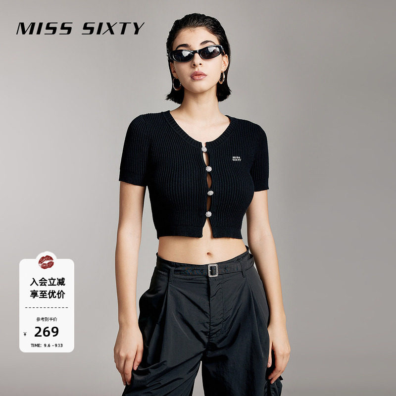 Miss Sixty桑蚕丝混纺毛针织衫