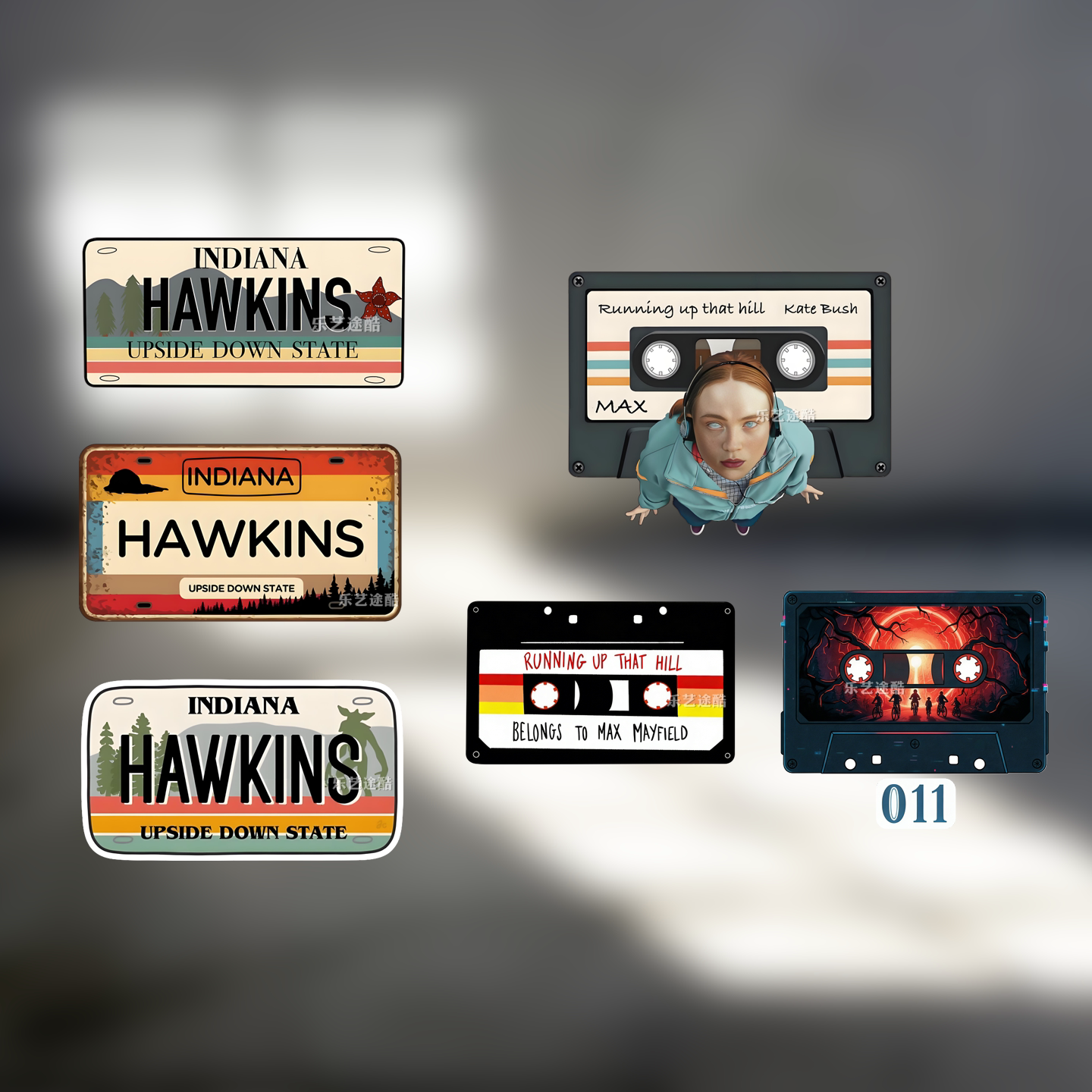 车贴怪奇物语复古HAWKENS车牌磁带主题汽车贴纸车窗装饰防水防晒