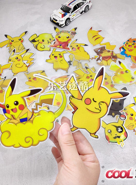 COOL车贴 动漫ACG卡通数码宝贝黄色宠小精灵宝可梦皮卡丘汽车贴纸