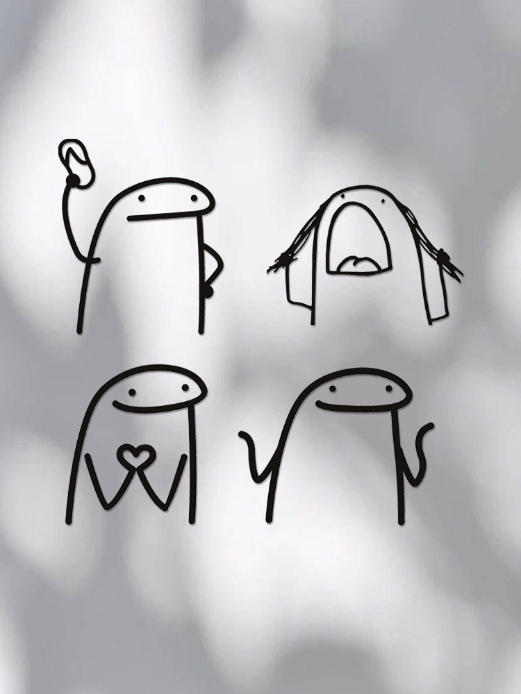 线条小人PVC防水防晒贴纸