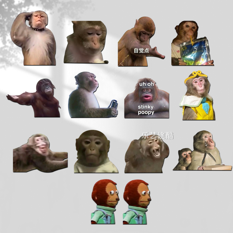 猴子吗喽汽车贴纸PVC防水
