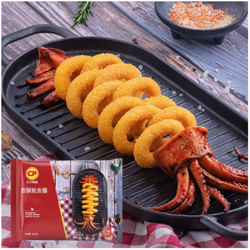 正大香酥鱿鱼圈800g*2深海鱿鱼圈零食油炸裹粉空气炸锅