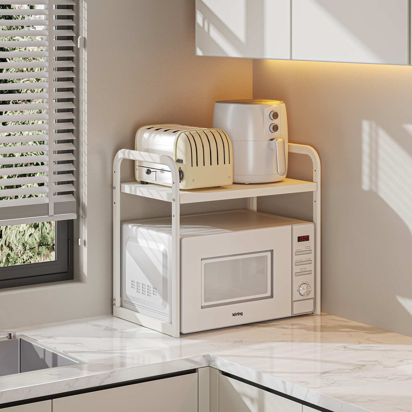 新升级分层厨房台面微波炉置物架