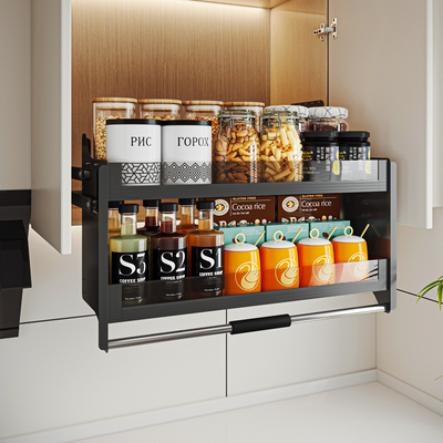 厨房吊柜升降拉篮橱柜下拉式拉篮