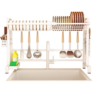 厨房洗碗池置物架不锈钢水槽放碗架沥水架单层碗碟架碗盘收纳神器