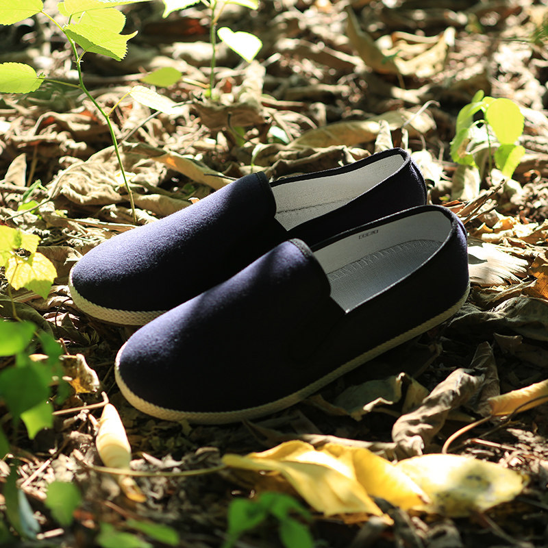 布语堂透气防滑中老年一脚蹬布鞋