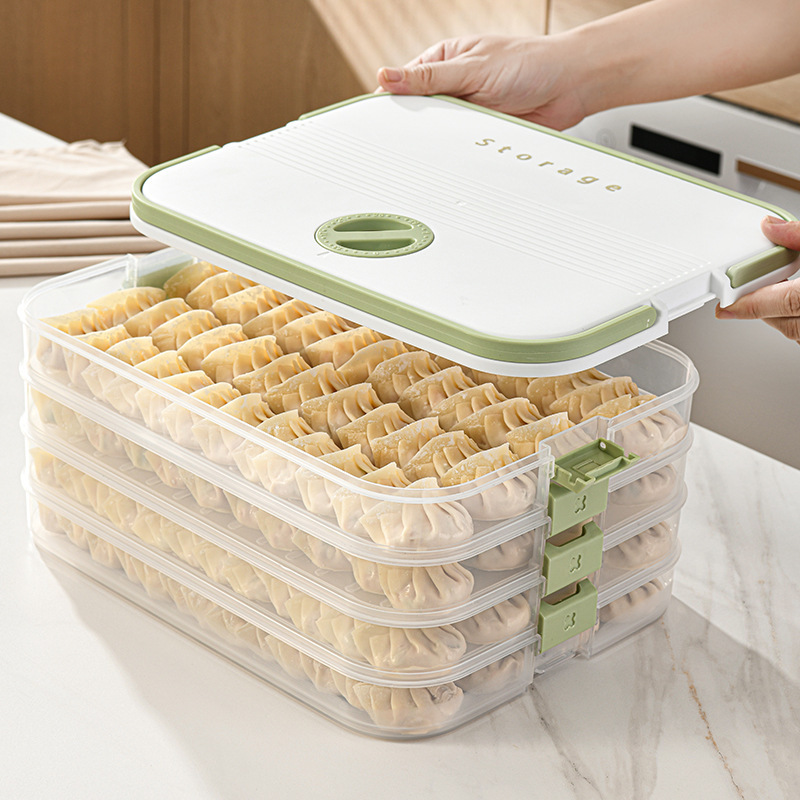 饺子收纳盒冰箱用食品级加高加厚饺子盒冷冻专用水饺馄饨密封多层