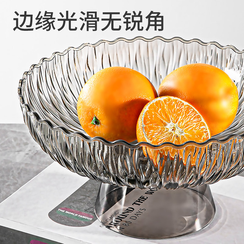 旋转水果盘高档高脚带底座大容量图片