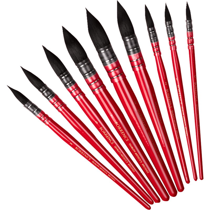 红胖子水彩笔松鼠毛水彩毛笔尼龙刷子工具套装美术生专用固体水彩色彩颜料画笔圆头绘画画勾线笔黑天鹅水彩笔