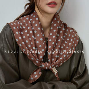 小三角丝巾女护颈围脖子包头纱巾搭配衬衫叠穿屁帘遮臀披肩薄围巾