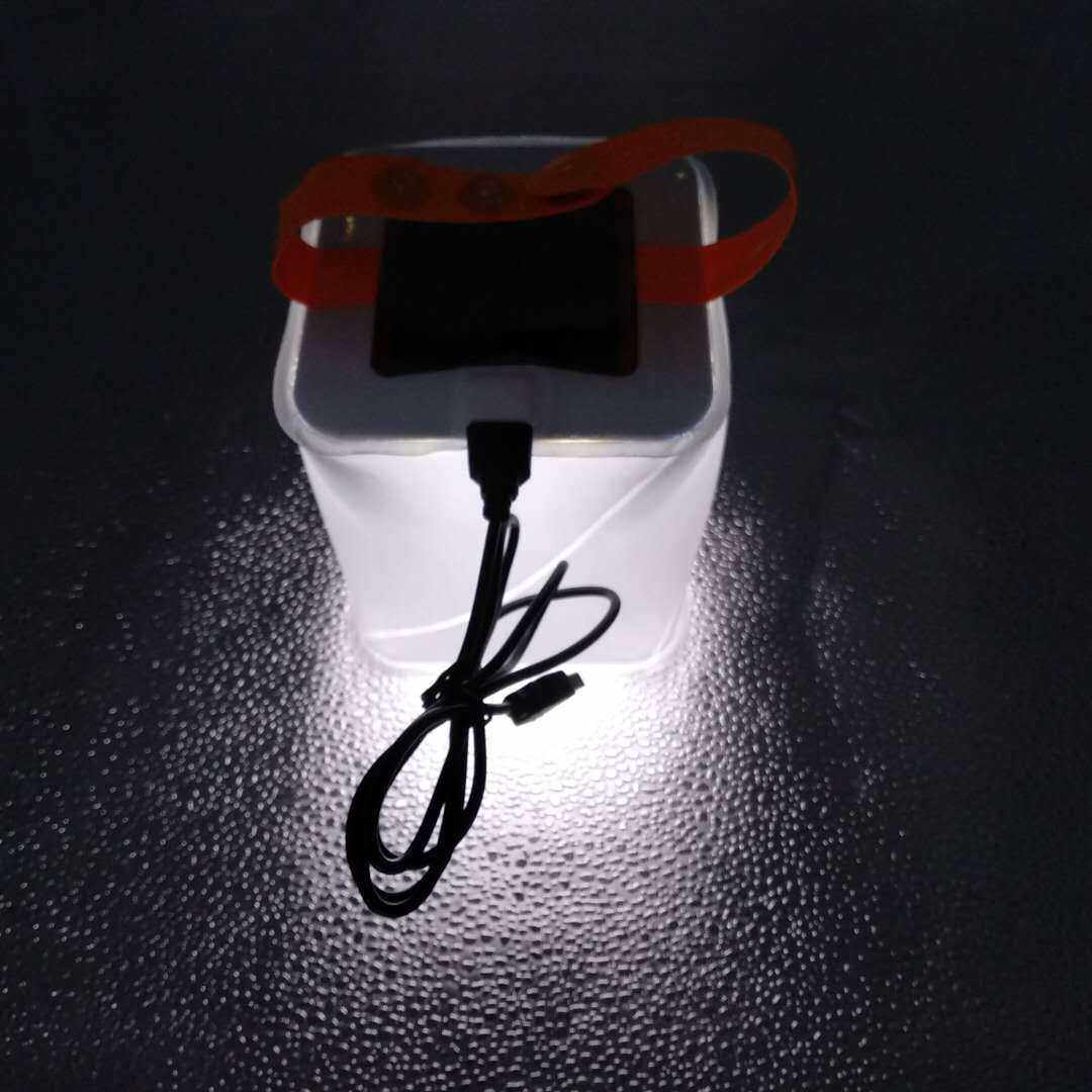 新款直销新品太阳能充气灯USB充电折叠灯户外灯带支持手机充电功