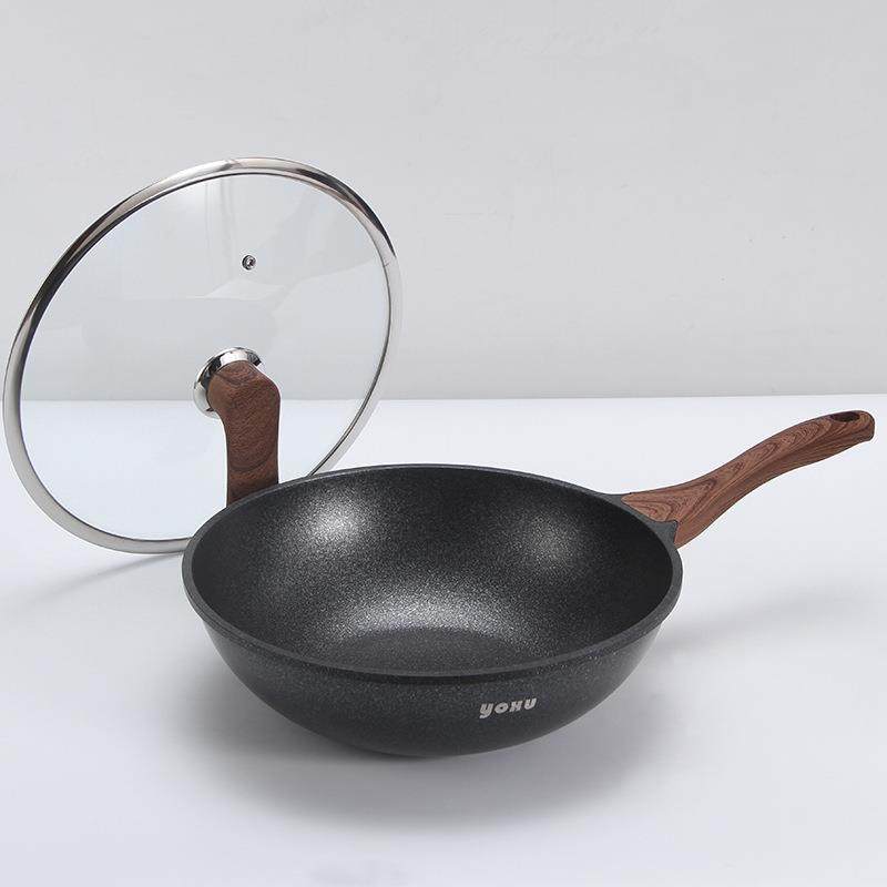 新款直销炒菜锅家用无烟不粘电磁炉燃气灶通用多功能厨房平底炒菜