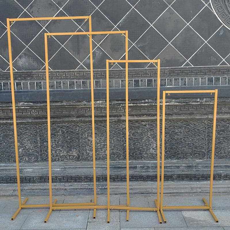 新款直销新款婚庆道具铁艺几何屏风路引婚礼舞台装饰摆件立体长方