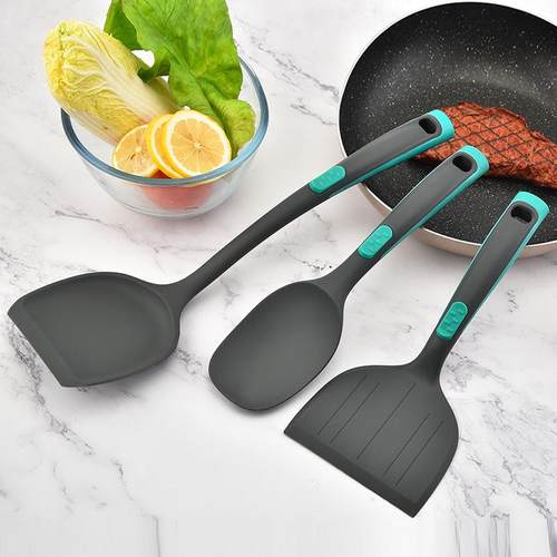 新款直销新款 一体式汤勺硅胶厨具5件套居家厨房不粘用具尼龙锅铲