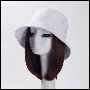 新款直销波波头假发连帽子一体女时尚渔夫帽假发锁骨短发夏bobo头