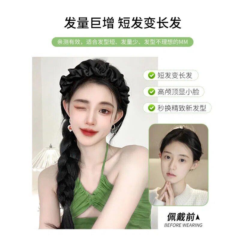 新款直销假发女长发发箍假发一体网红长卷发半头套韩版潮百搭水波
