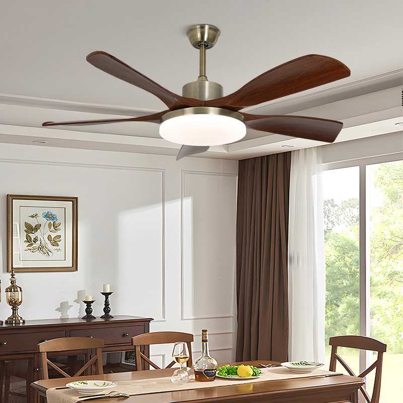 新款直销中古风扇灯2025新款客厅餐厅复古实木静音大气复古吊扇灯