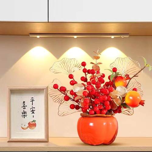 新款直销创意柿子花瓶陶瓷水养绿萝水培花盆花器客厅桌面办公桌装