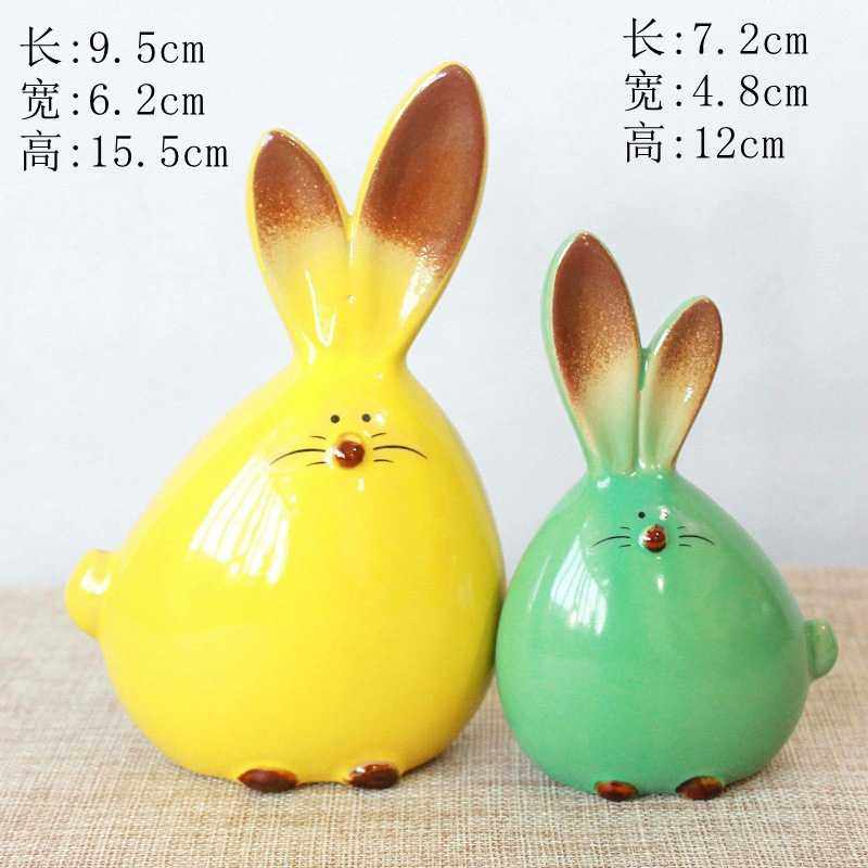 新款直销新中式陶瓷长耳兔摆件现代简约家居装饰摆设陶瓷兔子软装,特色手工艺,泥人/泥塑/面塑,淘宝优惠券,粉丝福利购,淘宝优惠卷