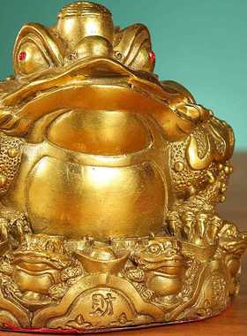 新款直销铜金蟾八方纳财金蟾摆件九子蟾家居工艺品礼品