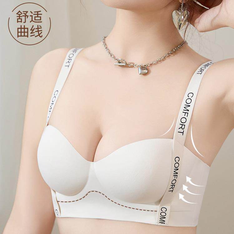新款直销半杯内衣女小胸聚拢加厚显大外扩圆圆胸罩平胸不空杯无痕