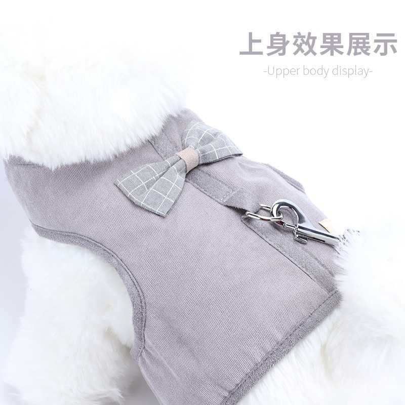 新款直销背心式狗牵引绳直销 简约韩版牵引绳 透气网格猫狗通用胸
