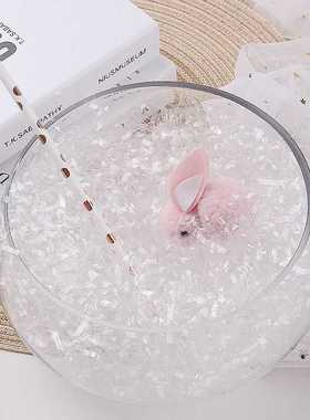 新款直销500g七彩幻彩丝礼盒装饰填充物透明PP丝拉菲草丝包装点缀