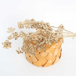 新款直销永生花花材DIY材料金色银色桉树果永生花礼盒玻璃罩花环