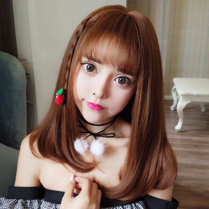 新款直销假发女长直发齐肩内扣短发网红中长发女士学生卷假发修脸
