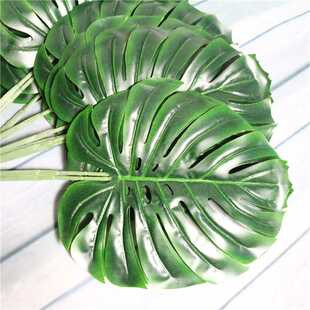 新款直销仿真手感龟背叶 芋布仿真叶子花艺辅材 直销酒店花道具婚