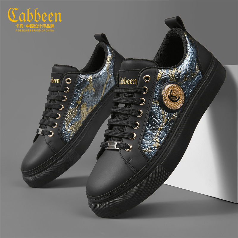 卡宾男鞋时尚高端百搭休闲休闲鞋低帮个性彩绘雅丹风秋季休闲板鞋