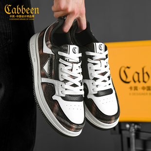 卡宾男鞋2026新款春季拼色板鞋软底青少年官方正品高级潮流休闲鞋