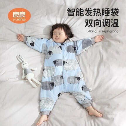 良良睡袋婴儿春秋冬棉加厚可拆袖加长睡袋新生儿宝宝防踢被