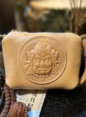 Behfxy帛雲 原创手工mbox植鞣牛皮文玩手提包 核桃手串收纳包钥匙