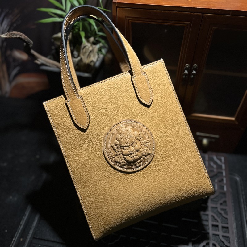 Behfxy帛雲 Mbox植鞣头层牛皮原色小托特包 可盘包浆变色女士包包