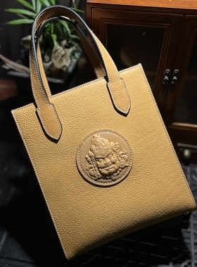 Behfxy帛雲 Mbox植鞣头层牛皮原色小托特包 可盘包浆变色女士包包