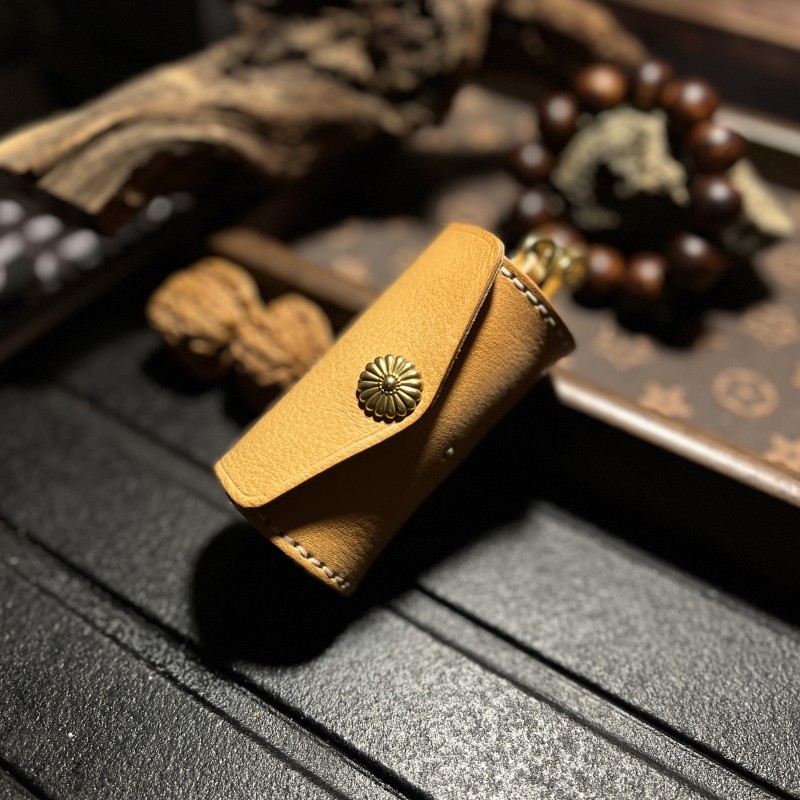 帛雲Behfxy纯手工高端文玩核桃收纳盒mbox植鞣牛皮核桃盒盘养包浆