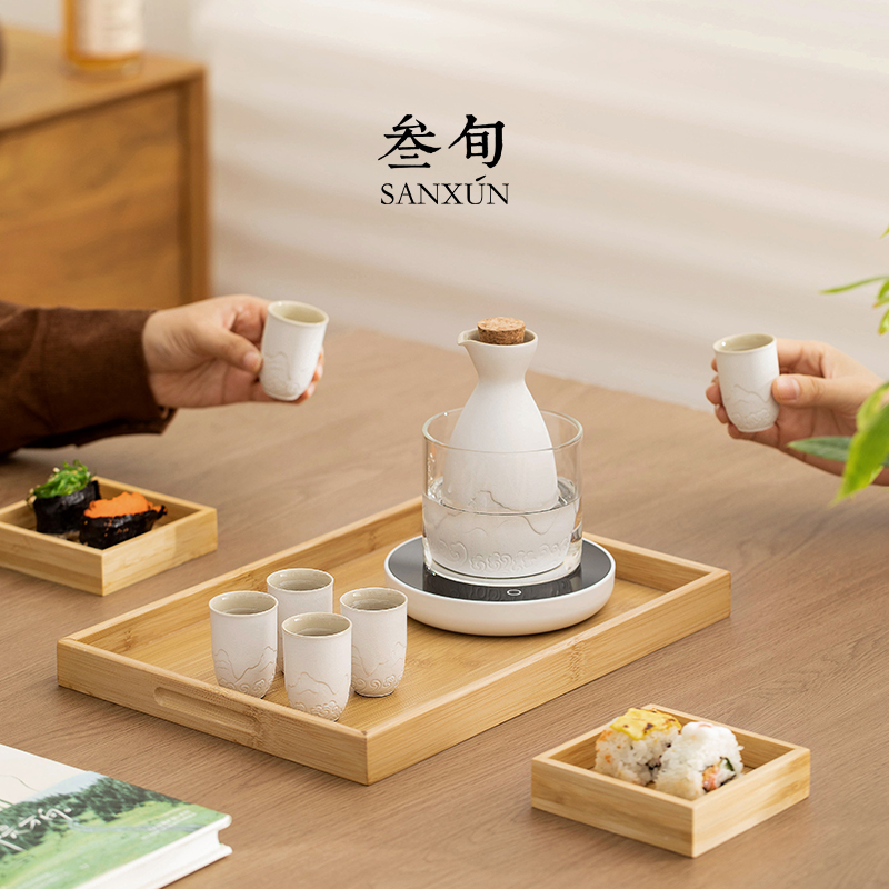 叁旬山海观温酒器烫酒壶家用温酒壶酒杯黄酒白酒中式煮酒壶套装