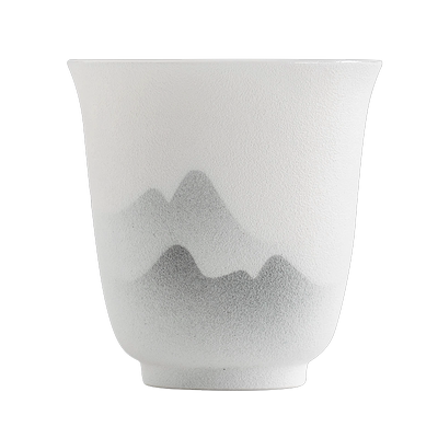 叁旬水墨山峦茶杯陶瓷茶具