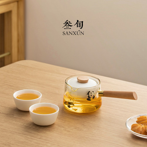 叁旬熊猫转转泡茶壶快客杯