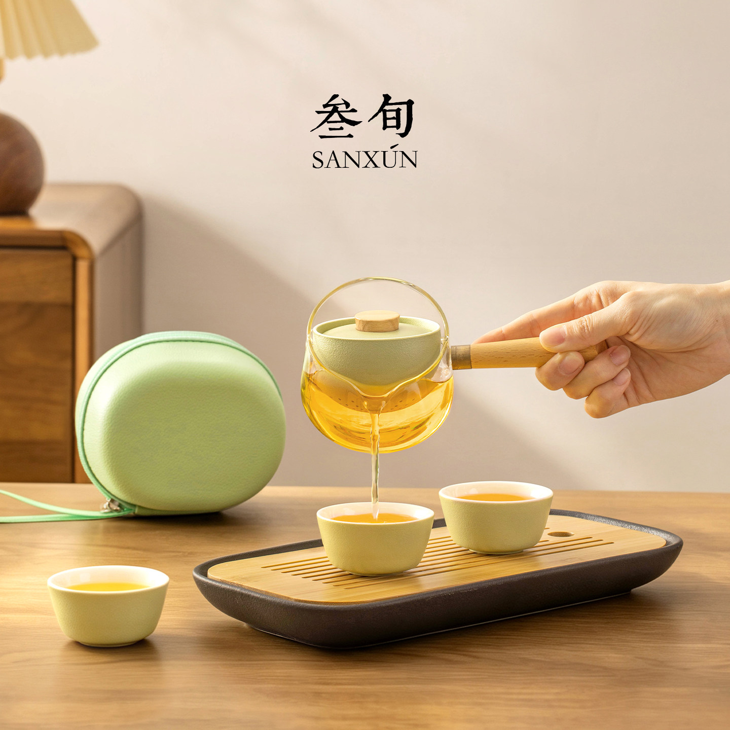 叁旬多巴胺转转泡快客杯便携式户外一壶三杯子喝茶装备旅行茶具