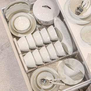 单个碗碟家用釉下彩碗具白色碗碟套装碗盘新款陶瓷盘子碗全套套装