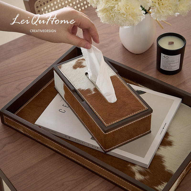 LeiQuHome纸巾盒客厅高档轻奢抽纸盒 高级感马毛托盘茶几桌面收纳,收纳整理,纸巾盒,淘宝优惠券,粉丝福利购,淘宝优惠卷