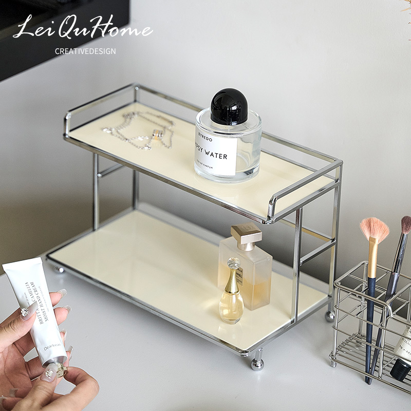 LeiQuHome亚克力化妆品置物架护肤品双层收纳桌面梳妆台香水架子