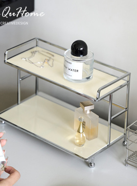 LeiQuHome亚克力化妆品置物架护肤品双层收纳桌面梳妆台香水架子