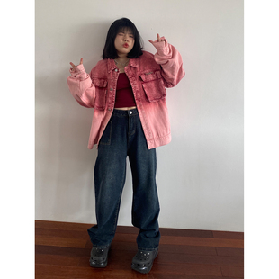 子 小胖噔百搭直筒牛仔裤 女秋季 胖mm微胖宽松大码 高腰显瘦阔腿长裤
