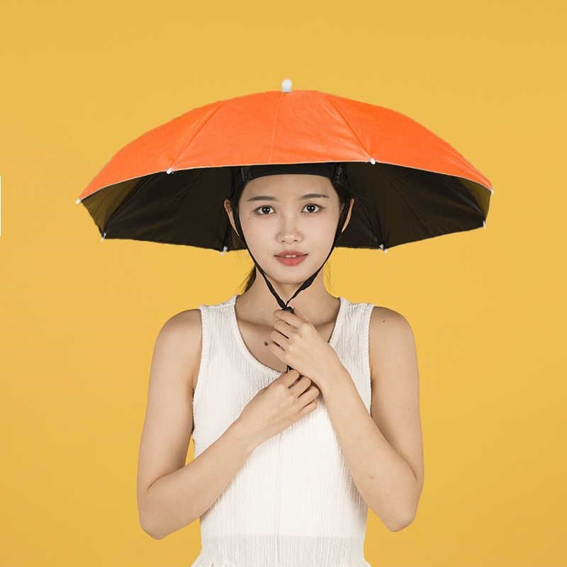 小号伞帽头戴雨伞帽子钓鱼伞遮阳伞户外采茶环卫防晒斗笠伞儿童伞