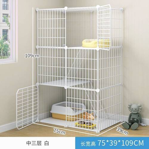 猫笼子家用室内超大自由空间带厕所一体幼猫专用猫咪两层猫屋别墅